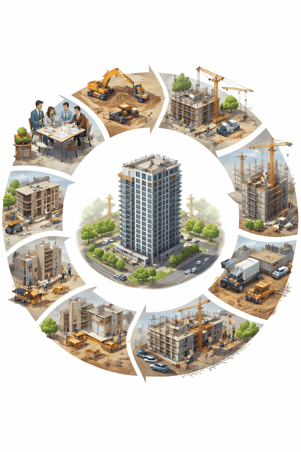 مراحل تنفيذ المشاريع الانشائية وتطويرها - وايرز