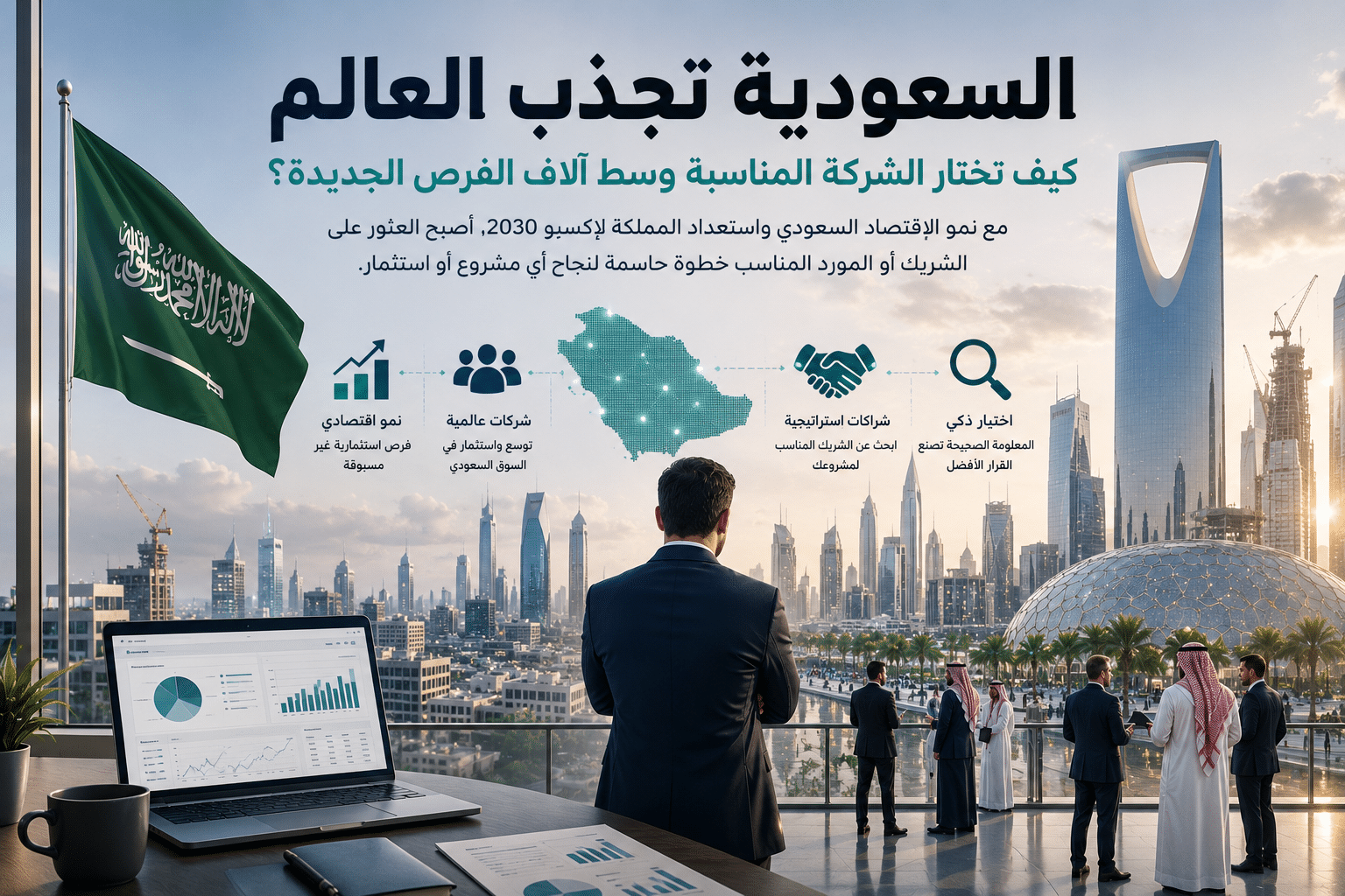السعودية تجذب الاستثمارات العالمية مع نمو الاقتصاد السعودي وفرص الشراكات والأعمال ضمن رؤية 2030 وإكسبو 2030.